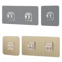 Support mural adhésif sans perçage à double griffe brossée, compatible avec surfaces en carrelage et verre, disponible en plusieurs tailles, pour usine