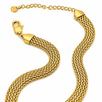 Prêt à expédier en gros, bracelet de montre en acier inoxydable 316L plaqué or 18 carats PVD, chaîne serpent, collier étanche et inaltérable