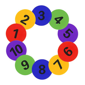 Coni Numerati da 9 Pollici, Marcatori Piatti Antiscivolo in Polietilene, Punti per Pavimento, Marcatori di Agilità per Allenamento di Calcio, Basket e Velocità - Product Image 1