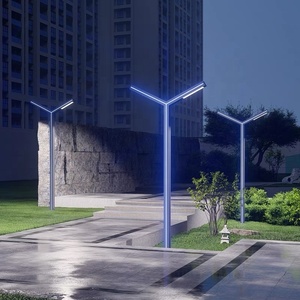 Современный Новый серый/черный полюс Алюминиевый Дорожный Гараж освещение Заводская Подгонянная светодиодная подсветка для внутреннего двора Ландшафтный столб солнечная энергия - Product Image 6