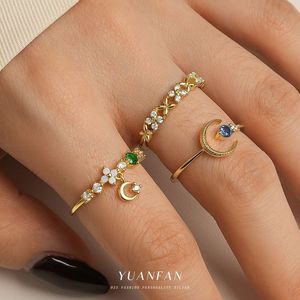 Anillo de Plata de Ley 925 de Moda, Chapado en Oro de 18K, Forma de V, Minimalista, con Circonita Corte Baguette, Regalo de Boda - Product Image 4