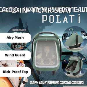 Nouvelle conception, housse de siège <span class=keywords><strong>auto</strong></span> pour bébé en coton respirant toutes saisons, auvent chaud avec fenêtre en filet pour bébés - Product Image 4