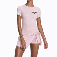 Vestido deportivo ajustado antideslumbrante ecológico transpirable de dos piezas, ropa de tenis informal sin tirantes adelgazante OEM