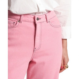 Jeans de Mezclilla Premium para Mujer, con Logotipo Personalizado, Cintura Alta, Pierna Ancha, Corte Holgado, Estilo Casual y Urbano - Product Image 5