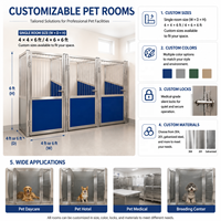 Enclos de chenil commercial extérieur robuste en acier inoxydable 304 pour chiens, avec structure en HDPE, pour l'hébergement et la promenade des animaux de grande taille