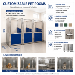 304 Stainless OEM Commercial Vet Outdoor Dog Shelter <b>Run</b> Kennel Walk In Large Pet Heavy Duty Dog Boarding <b>Run</b> Kennel With HDPE - Product Image 2