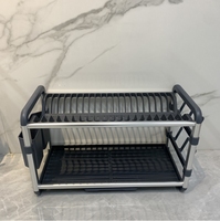 Égouttoir à vaisselle autoportant en aluminium à 2 niveaux pour cuisine - Offre Spéciale