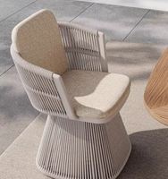 Seilgewebtes Esszimmerstuhl- und Tisch-Set, Innen-/Außenmöbel für Esszimmer, Terrasse, Balkon