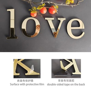 3D Nhỏ Tiếng Anh Chữ Gương Tường Sticker Duy Nhất Acrylic Tự Dính Bảng Chữ Cái Cá Nhân DIY Phòng Trang Trí Nội Thất Sticker - Product Image 3