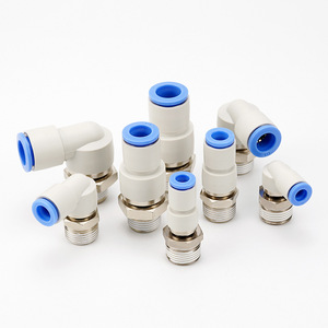 Conector Neumático Rápido Zoni KSL8-02 KSH6-01 10-03, Conector Recto y en Ángulo de Plástico Niquelado con Revestimiento de Cobre, Accesorio para Manguera Neumática - Product Image 2