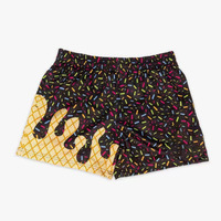Maillot de bain enfant motif cornets de glace, taille élastique avec cordon de serrage, pour garçons et filles, été, décontracté, Spandex/Nylon 1