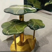 Feuille de Lotus Design vert Table basse Table d'appoint comptoir salle de bain vanité haut mur revêtement de sol panneau avocat caractéristique mur