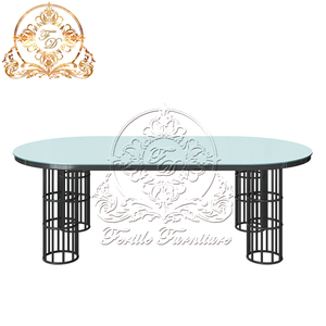 Modern Design Wedding Event Restaurant Simple French Modern <strong>Large</strong> Golden Oval High Quality Circular <strong>Dinning</strong> <strong>Table</strong> - Product Image 3