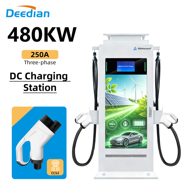 CCS2 120/480KW Floor Mounted DC EV Charging Station 43 Inch Advertising Intelligent System Mall Commercial Fast Charging Pile