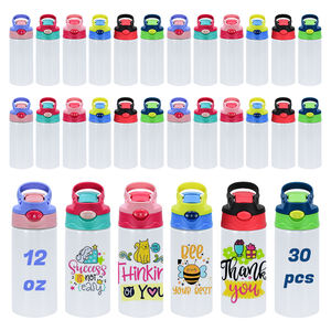 Rts מחסן usa 30 יח/ctn 12 עוז סובלימציה נירוסטה קיר כפול ואקום בידוד ילדים בקבוק מים עם מכסה להעיף - Product Image 3