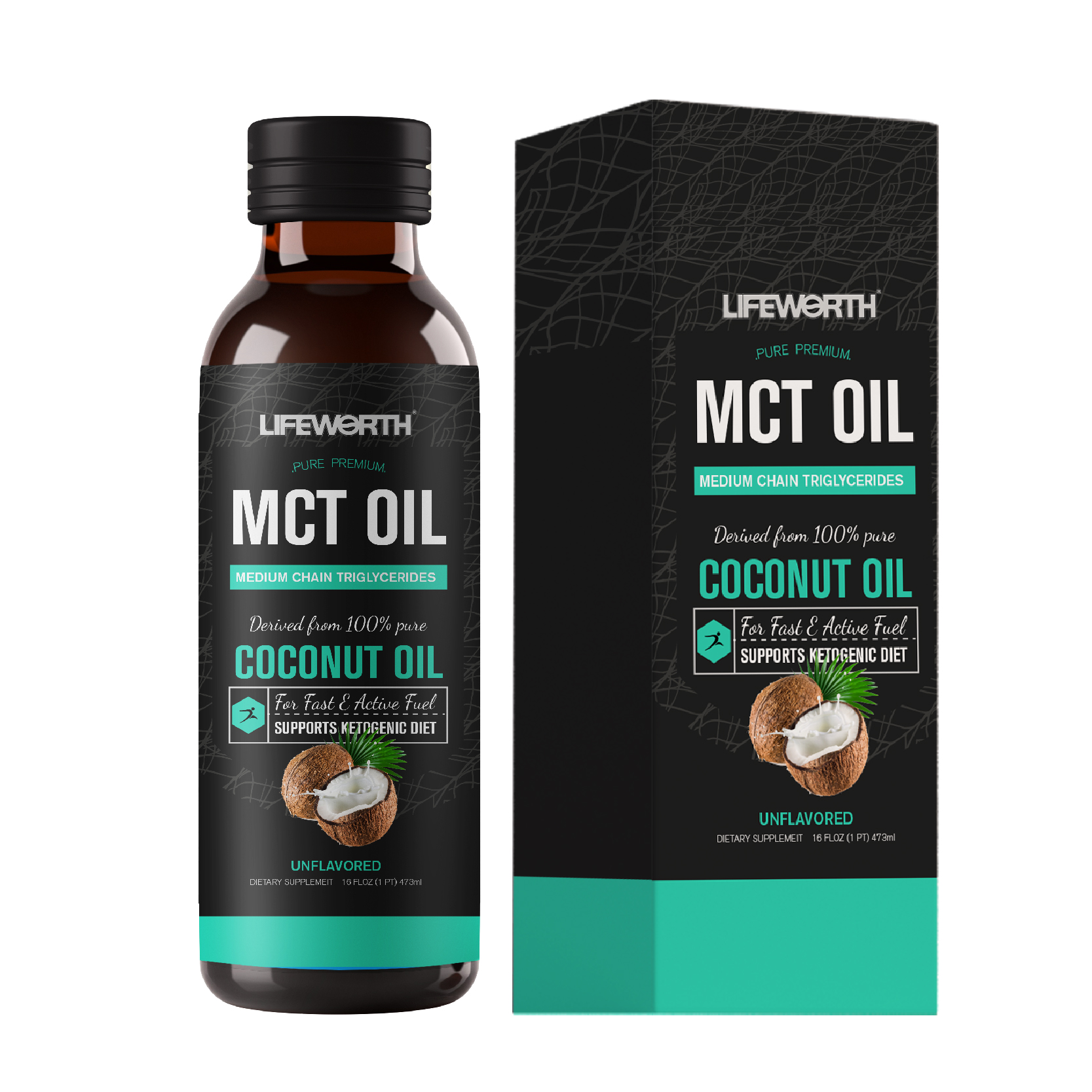 Lifeworth 100% bulk mct olio di cocco olio MCT biologico per uso alimentare c8 e c10