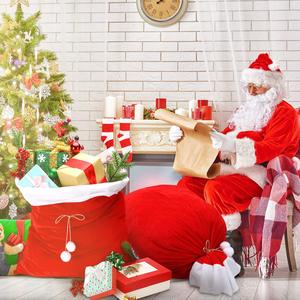 In Stock <b>Large</b> <b>Santa</b> Sack Gift Bag Velvet Drawstring Christmas Sack for Xmas Present Storage Holiday Decoration - Product Image 2