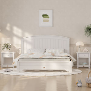 Moderne Massivholz Schlafzimmer möbel Fabrik Nordic Style Hotels Wohnungen Hot Sale Boori Kids Classic Royale Kingsize-Bett - Product Image 2