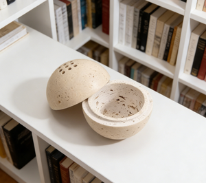 モダンラグジュアリーなカスタマイズ可能な天然トラバーチン製エコフレンドリー香炉、球形フレグランス、ホテル・ヴィラの屋内用、1年間 - Product Image 5