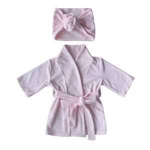 Customizable White Super Soft <strong>Newborn</strong> Knotted Kids Children <strong>Dressing</strong> <strong>Gown</strong> - Product Image 3