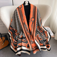 Écharpe chaîne haut de gamme européenne et américaine pour femme – Polyvalente, chaude, légère, durable, motif géométrique – Idéale pour les fêtes d'hiver et très tendance