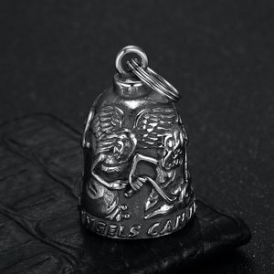 Llavero de Campana de Acero Inoxidable, Plata Tibetana, Regalo para Motociclistas, Diseño Asimétrico Unisex LD014 - Product Image 4