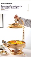 304 Edelstahl Dampf-Wärmeisolierung 8L Kapazität Speisenwärmer für Hochzeits-Catering Buffet-Service Gold