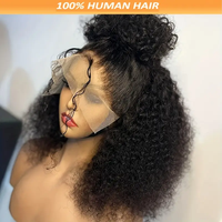 Perruque Courte Bob Frisée Kinky en Cheveux Humains Pas Chère, Perruques Lace Front en Cheveux Humains pour Femmes Noires, Perruques Frontales HD en Cheveux Vietnamiens Bruts