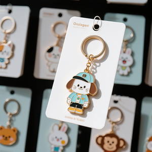 Promotional Antique Brass Enamel Key Tags with Short Chain for Event Giveaways - Product Image 2
