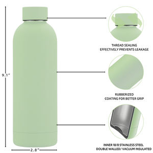 Botella de Agua Deportiva de Acero Inoxidable Personalizada, Reutilizable, a Prueba de Fugas, de 500 ml, con Boca Pequeña y Tapa, Aislada para Viajes - Product Image 3