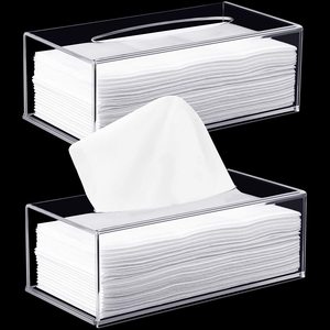 Clear Acrylic Napkin Organizer Colorful Tissue Box Holder Rectangular Facial Tissue Dispenser Box Case