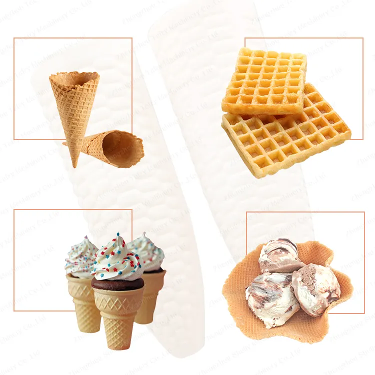 Máquina de fabricação de cone de alta eficiência comestível waffle sorvete