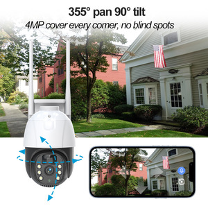 Cámara PTZ con energía solar de 4MP, sistema de seguridad inalámbrico WiFi para exteriores con detección de movimiento e intercomunicador de voz - Product Image 1