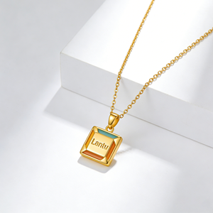 สร้อยคอจี้สแตนเลสสตีลชุบทอง 14k ดีไซน์สวยงาม สร้อยคอแฟชั่นสำหรับผู้หญิง - Product Image 5