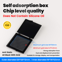 120x120x12mm ABS Transparent Shell Anti-static Self-Adsorption Grid Box Semiconductor Wafer Microchip Box ETERNAL BLOOM Brand