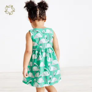 Vestido de musselina para crianças, vestidos de algodão sem mangas e estampados para crianças, vestido orgânico de algodão para meninas, verão, crianças, vestido de primavera