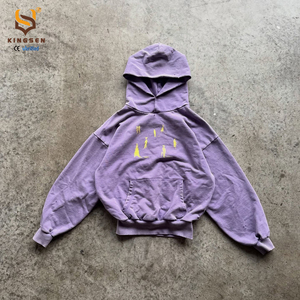 Custom Streetwear Hoodie Cotton Oversize Hoodies 100% Cotton Heavyweight Printed Logo Hoodies for Men Acid Wash Hoodie - Product Image 1