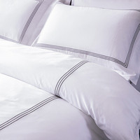 SANHOO Hôtellerie Textile – Parure de lit brodée 100 % coton, 800 fils, pour lits Queen Size