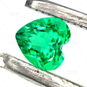 DiamondMore Jewelry Emerald Cut To Size Heart Shaped 1.34ct Green Eco Friendly Artificial Stone - Product Image 4