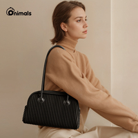 ONIMALS Faltbare Boston Bag College Frauen gestreifte Falten Handtasche für Frauen Luxus