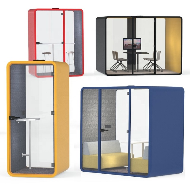 Acoustic Soundproof Booth Aluminum Frame Index 35dB Ventilation for Private Phone Call in Open Office and Hospital Lobby