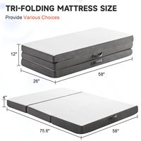 Matelas pliant portable en mousse à mémoire de forme avec poignée intégrée pour le camping, les voyages, les invités, le jeu ou le bureau