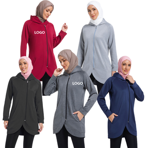 Breathable Lightweight Quick Dry Sports Top Long Sleeve Loose Fit Poly Mesh Fabric <b>Modest</b> <b>Sportswear</b> Muslim Activewear - Product Image 1