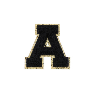 26 <span class=keywords><strong>Pezzi</strong></span> <span class=keywords><strong>di</strong></span> Toppe Ricamate con Lettere Inglesi Nere su Sfondo Dorato, Accessori per Abbigliamento, Cappelli, Borse - Product Image 4