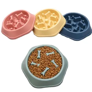 Automatische Slow Food Feeder Voor Kleine Honden Antislip Pp Plastic Rijstkom Choke-Proof En Afgeronde Dierbenodigdheden