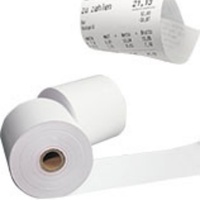 Rollo de Papel Adhesivo Plástico Impermeable No Térmico de 80mm x 80mm para Cajas Registradoras y Cajeros Automáticos con Núcleo de Plástico - ¡Venta Caliente de Fábrica!