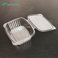 Contenitori in Plastica PET Trasparente con Coperchio a Cerniera per Alimenti, 32oz, Scatole per Insalata, Frutta e Verdura