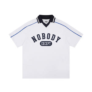 Camiseta Polo de Algodón de Lujo Personalizada, Camiseta Polo de Diseño con Bloques de Color y Cuello en V para Hombre - Product Image 2