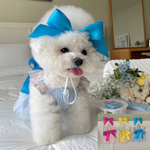 Vêtements pour chiens ZHONGYA : Robe coréenne mignonne à carreaux rouges avec broderie, collection printemps, best-seller - Product Image 2