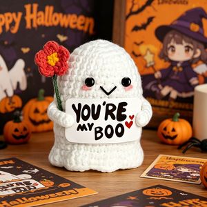 Bestseller Transfrontaliero, Top Seller di Amazon, Bambola Fantasma di Halloween Personalizzata Lavorata all'Uncinetto in Lana per Età 7-14, Confezionata in Rete - Product Image 3